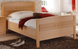 Senio Komfortbett Bett 100x200 Höhenverstellbar MDF Natur