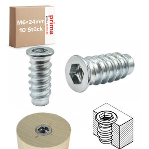 10x šroubovací hlavice M6 - délka 24 mm - šroubovací matice šroubovací hlavice šestihran M6x24 mm