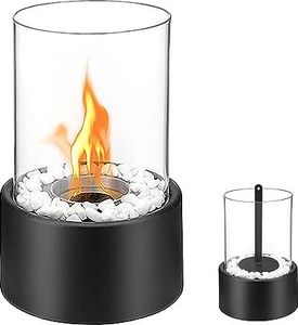 JOIEYOU Tischkamin Tischfeuer Ethanol Kamin mit Deko Steine und Löschhilfe Bioethanol Kamin Kaminofen Tenderflame Indoor und Outdoor Zum Heizen für Balkon Deko Garten Deko - Typ A