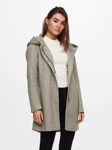 ONLY Damen Eleganter Mantel Leichte Cozy Coat Jacke ONLSEDONA mit Kapuze | L