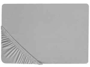 BELIANI Napínacia posteľná plachta svetlosivá bavlnená 200 x 200 cm klasické prestieradlo s elastickým okrajom spálňa