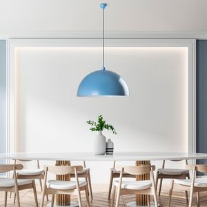 Opviq, Kure 236 - Light Blue, Kronleuchter, METALLKÖRPER, Hellblau, 135 x 10 x 10 cm