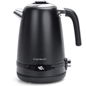 Aigostar - 1,7 Liter 2200W Digitaler Edelstahl Wasserkocher mit Temperatureinstellung 40-100℃, Schwarz Aigostar - 1,7 Liter 2200W Digitaler Edelstahl Wasserkocher mit Temperatureinstellung 40-100℃, Schwarz