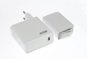 Emiro 45W Super-Schnell-Ladegerät für Xiaomi Redmi Note 11, 11S + 1m Typ-C Kabel 3A Netzteil 3000mAh weiß Typ-C Adapter Quick-Charge Travel-Charger + Emiro Pad