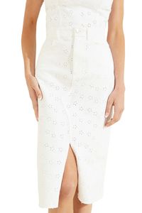 Spódnica damska Guess jeansowa midi biała W27