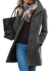 Damen Wollmäntel Outwear Business Jacke Casual Cardigan Kurz Mantel Bequeme Mode Weltraum,Größe EU XL