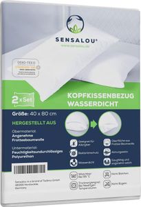 Sensalou Kissenbezug 2er Set Doppelpack wasserdicht - Kopfkissen Bezüge 40x80 cm