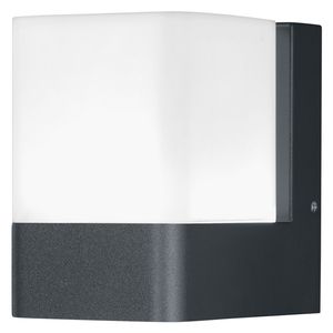 LEDVANCE Inteligentna zewnętrzna lampa ścienna LED z technologią WiFi do zastosowań zewnętrznych, z możliwością zmiany kolorów RGB, wykonana z ciemnoszarego aluminium, kompatybilna ze sterowaniem głosowym Google i Alexa, SMART+ WIFI CUBE WALL