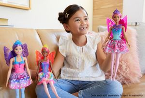 Barbie Dreamtopia Fee (lila Haare) Puppe mit Flügeln, Anziehpuppe, Modepuppe