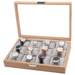Holz Uhrenkoffer für 12 Uhren Uhrenpräsentation Uhrenaufbewahrung Uhrenbox Armbanduhren Präsentation