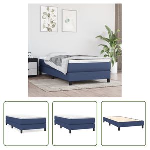 The Living Store Boxspringbett mit Matratze Blau 100x200 cm Stoff