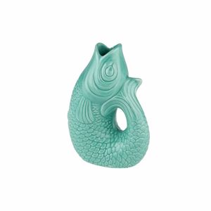 Gift Company Vase Monsieur Carafon XS, Dekovase in Fisch-Form, Steingut, Mint Cream, 12.5 cm, 78350