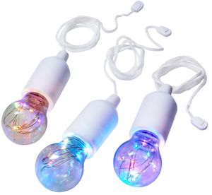 LED Ziehlampen 3er-Set Weiß mit Micro-LED und RGB Batteriebetrieben