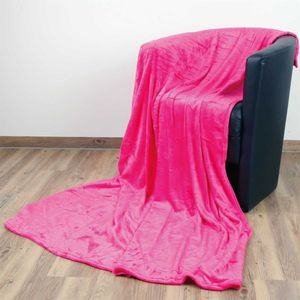 Kuscheldecke "Celina" - hochwertige Flauschige Decke, 150 x 200 cm - Pink