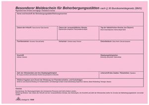 RNK Verlag Meldeschein für Beherbergungsstätten DIN A5 100 Blatt rosa