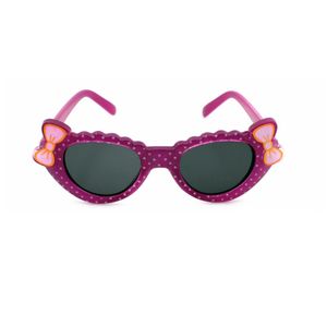 Süße Baby Sonnenbrille Kleinkind Brille Schwarz Getönt UV400 mit Schleifen Lila Markenbrille Rennec ® mit Brillenbeutel