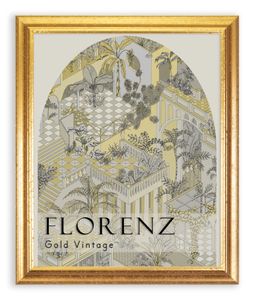 Bilderrahmen Florenz - 60x90 cm, Gold VintageNachbildung, 1 mm Kunstglas entspiegelt