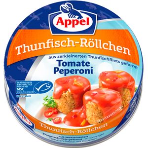 Appel Thunfisch Röllchen Tomate Pepperoni in würziger Sauce 170g