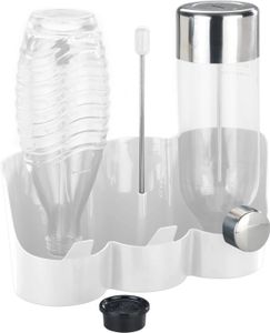 WENKO 3er Flaschenhalter 29 x 12 cm - weiß - Universal Abtropfgestell für 3 Trinkflaschen - Wasser Trink Flaschen Thermosflasche Karaffen Halter Abtropf Ständer