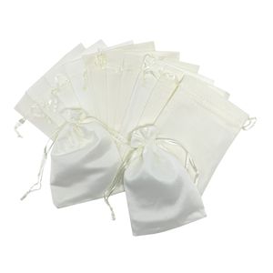Oblique Unique 12 Baumwollsäckchen Baumwollbeutel mit Zugband Stoffsäckchen für Geschenke als Deko Weihnachten creme