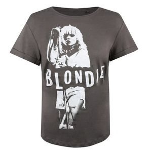 Blondie - "Singing" T-Shirt für Damen TV1119 (L) (Hellgrau/Weiß)