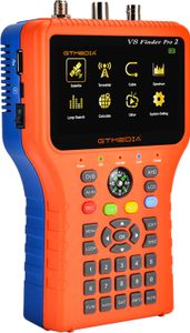 Wyszukiwarka satelitów V8 Finder Pro 2 z wyświetlaczem LCD 4,3" - miernik sygnału DVB-S/S2/S2X/T/T2/C, H.265, obliczanie kąta, bateria 4000 mAh