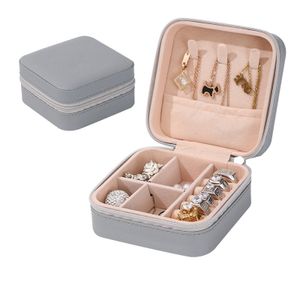 INF Kleine Schmuck-Organizer-Box für die Reise Grau