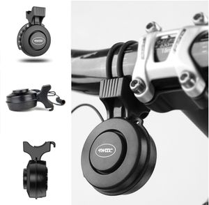 Elektrische Fahrradklingel, Fahrradhupe USB Wiederaufladbar IP65 Wasserdicht 120dB 3Style Sounds (Alarm, Hupe und Pfeife) - Schwarz