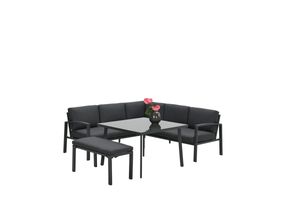 Garden Impressions Lounge/Dining Set Wellington 5-tlg. Aluminium carbon black