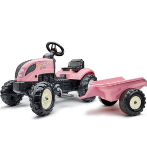 FALK Tractor Country Star Pink Pedal + Anhänger und Hupe ab 2 Jahren.