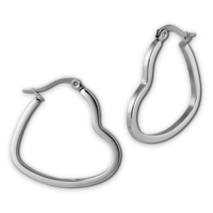 Amello Edelstahl Ohrringe 3cm Damen Creolen Herz silber glänzend ESOS99J