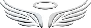 Hermann Schütz Aufkleber 3D-Chrome Dimension Angel Wings silber 60x180mm