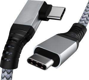 INF 240 W 90 Grad rechtwinkliger Kopf GEN 2-USB 3.2-Kabel USB-C-Steckerkabel 20 Gbit/s Mehrfarbig 2 m