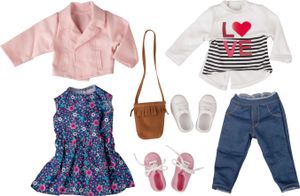 Kidland Puppen-Outfits - 9-teilig für Puppengröße 44cm Kidland Puppen-Outfits - 9-teilig für Puppengröße 44cm