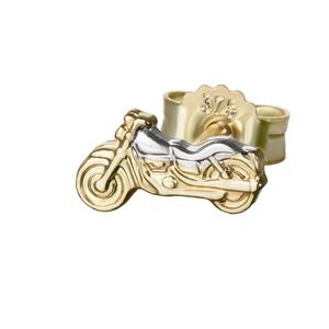Einzel Kleine Motorrad 375er Gold 9 Karat Ohrstecker 8*4mm Männer Ohrring 4835