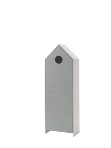 CASAMI Schrank mit 1 Tür grau, Rillenprofil waagerecht, Ausführung MDF lackiert