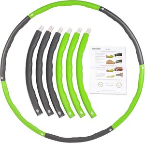 ONVAYA® Hula Hoop Fitness pre dospelých | Zelená | Fitness obruč na cvičenie s obručou | Hula Hoop na chudnutie | Hmotnosť 1,3 kg | Vlnový dizajn na masážny efekt