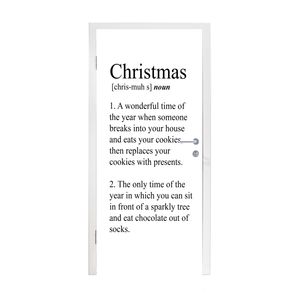 MuchoWow® Tapety na dvere - Samolepiaca fólia na dvere - Christmas definition - Vianoce - Príslovia - Citáty - Slovník - 205x75x0.1cm - Plagát na dvere -
