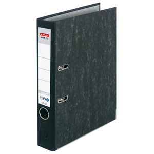 herlitz 5141809 maX.file nature Ordner schwarz marmoriert Karton 5,0 cm DIN A4