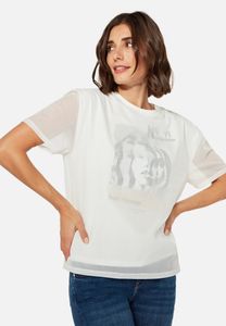 Mavi Damen T-Shirt Shirt Sleeve Girl Talk  Antique White Limited edition Grösse S