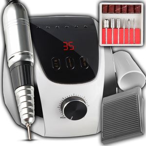 Elektrische Nagelfräser Set, Profi 35.000 U/Min, LED-Anzeige, Gelnägel, Maniküre und Pediküre, einstellbare Geschwindigkeit, Fußpedal und 6 Bits Retoo
