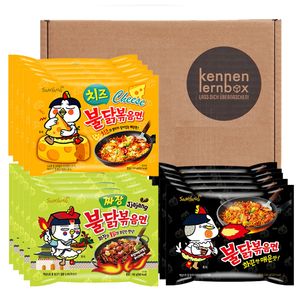 Samyang BULDAK Ramen Combo | Úvodní box | 5x Hot Chicken & 5x Cheese Flavor & 5x Jjajang Flavor