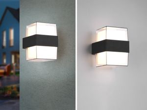 Reality Leuchten LED Außen-Wandleuchte Molina anthrazit Up- & Downlight