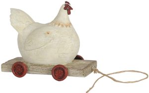 Clayre & Eef Figur Huhn 14x6x11 cm Weiß Polyresin