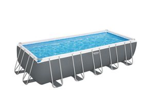 Bestway® Power Steel™ Frame Pool Komplett-Set mit Filterpumpe 640 x 274 x 132 cm, grau, eckig