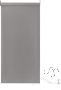 YUENFONG venkovní roleta balkonová venkovní roleta odolná proti povětrnostním vlivům 100 x 240 cm ochrana proti slunci balkonová roleta UV ochrana, reflexní tepelná funkce (šedá) YUENFONG venkovní roleta balkonová venkovní roleta odolná proti povětrnostním vlivům 100 x 240 cm ochrana proti slunci balkonová roleta UV ochrana, reflexní tepelná funkce (šedá)