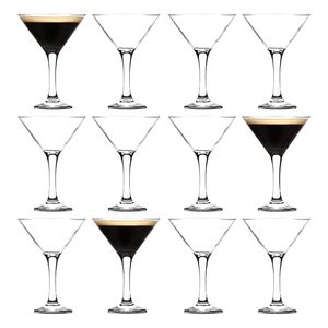 12x Klar 175ml Misket Espresso Martini-Gläser - Jahrgang Art Deco Champagner Gin Cocktail Trinken Coupe Untertasse Glas Party Set - von LAV