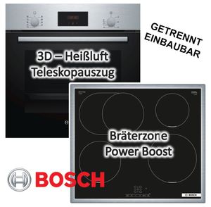 Herdset Bosch Einbau-Backofen mit Induktionskochfeld - autark, 60 cm
