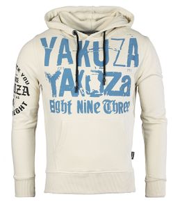 Yakuza Herren Spine Hoodie KapuzenPullover Sweater HZB 19003, Grösse:5XL, Farbe:Bone White
