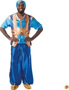 Disney Aladdin Kostüm Dschinni Geist aus der Lampe für Herren, Größe:STD (M/L)